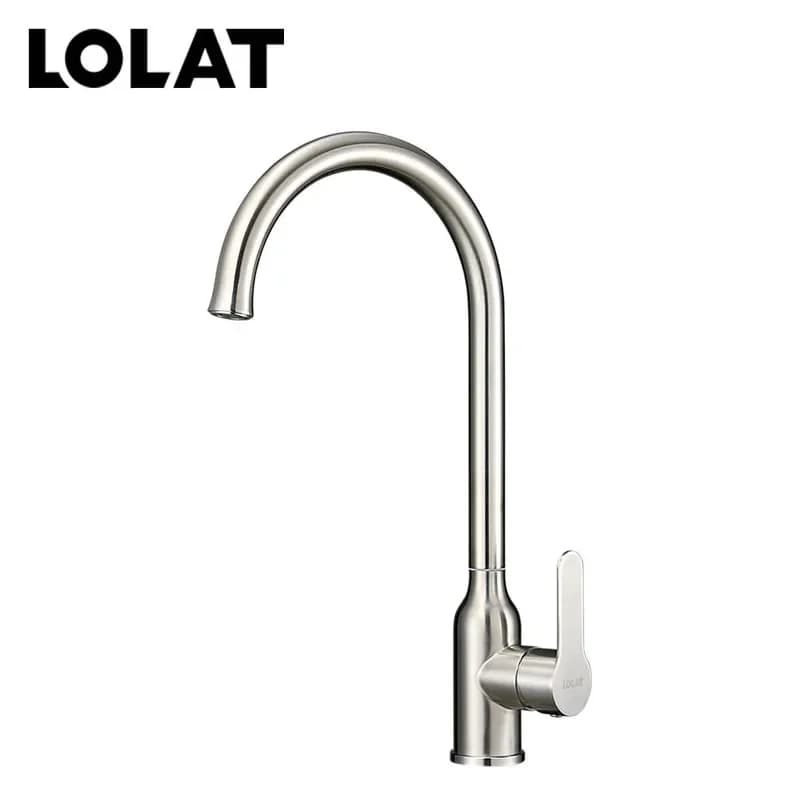 LOLAT不銹鋼單槍立式水龍頭-鎳色KNX2373 - KNX2373